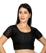 Jacquard Silk Embroidery Black  Readymade Saree Blouse