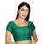 Green Banglori Silk Princess Cut Padded Short Sleeves Readymade Saree Blouse
