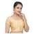Gold Tussar Silk Short Net Sleeves Princess Cut Padded Readymade Saree Blouse