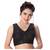 Black  V Neck Tikkli Work CottonPadded Sleeveless Readymade Saree Blouse