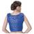 Royal Blue Brocade Petar Pan Collar Neck Princess Cut Padded Sleeveless Front Full Zipper Readymade Saree Blouse