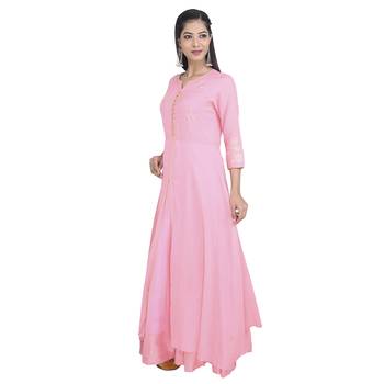 Pink embroidered cotton ethnic-kurtis 3