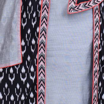 Grey printed chanderi ethnic-kurtis 5