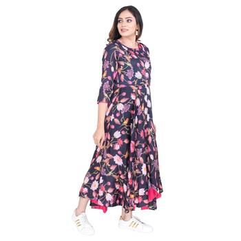 Multicolor printed satin ethnic-kurtis 3
