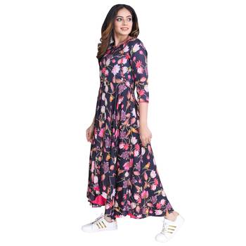 Multicolor printed satin ethnic-kurtis 4