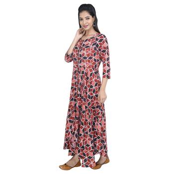 Multicolor printed rayon ethnic-kurtis 1