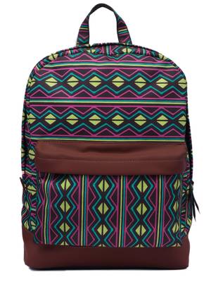 Artsy Brown & Multicoloured Printed Polyester Backpack 1