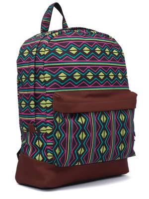 Artsy Brown & Multicoloured Printed Polyester Backpack 2