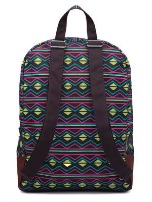 Artsy Brown & Multicoloured Printed Polyester Backpack 3