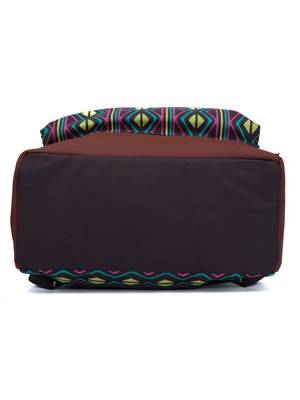 Artsy Brown & Multicoloured Printed Polyester Backpack 5