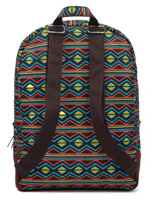 Artsy Brown & Multicoloured Printed Polyester Backpack 3
