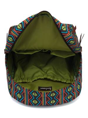 Artsy Brown & Multicoloured Printed Polyester Backpack 4