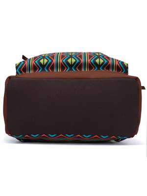 Artsy Brown & Multicoloured Printed Polyester Backpack 5