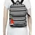 Flock Black and White Striped Jacquard Canvas Backpack