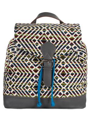 Flock Multicoloured Jacquard Canvas Backpack 1