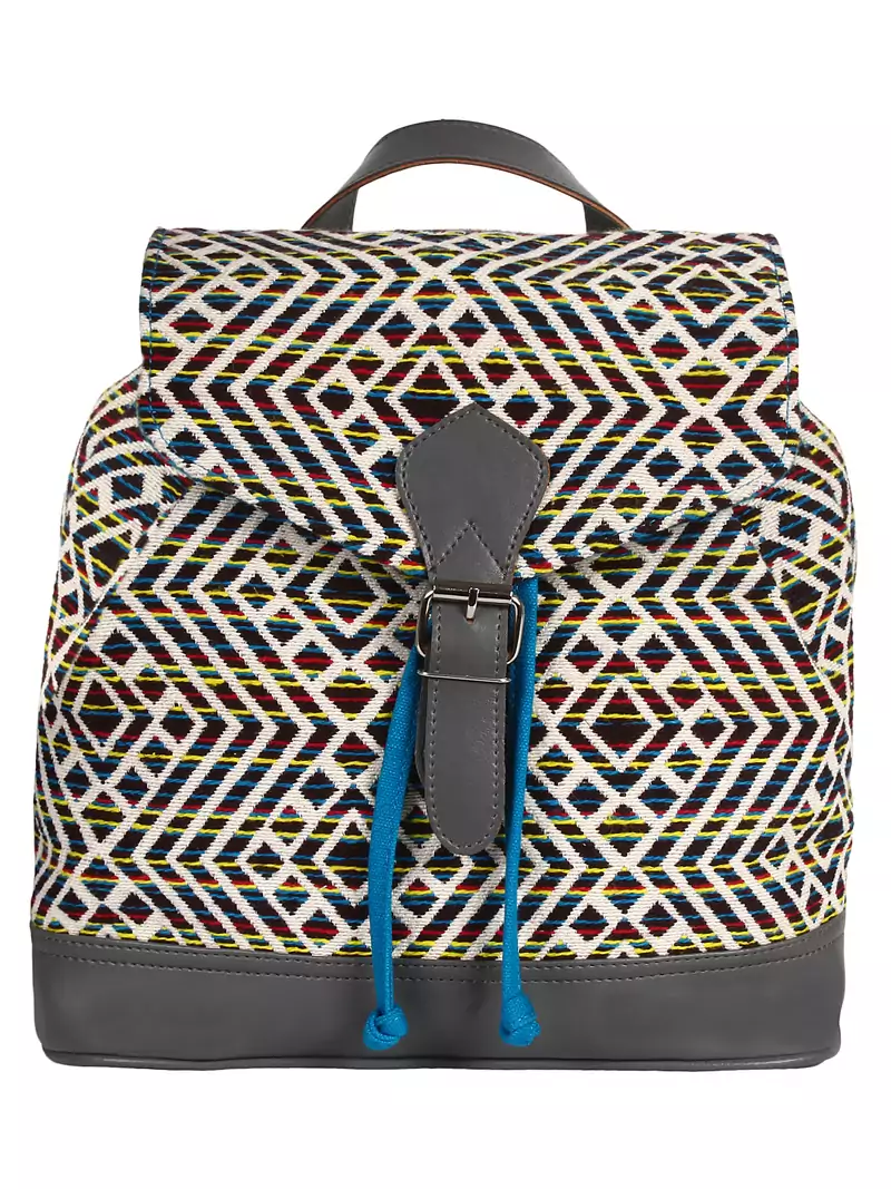 Flock Multicoloured Jacquard Canvas Backpack