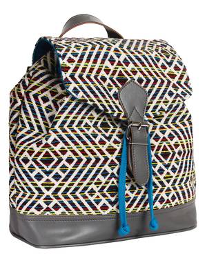 Flock Multicoloured Jacquard Canvas Backpack 2