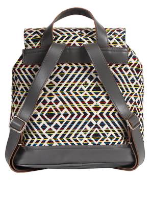 Flock Multicoloured Jacquard Canvas Backpack 3