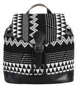 Flock Black and White Jacquard Canvas Backpack