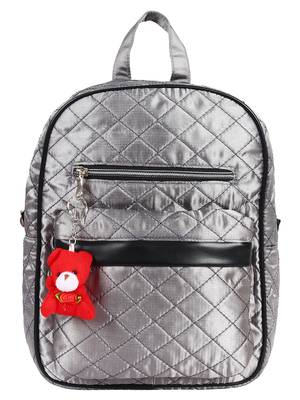 Receptacle Silver Satin Backpack 1