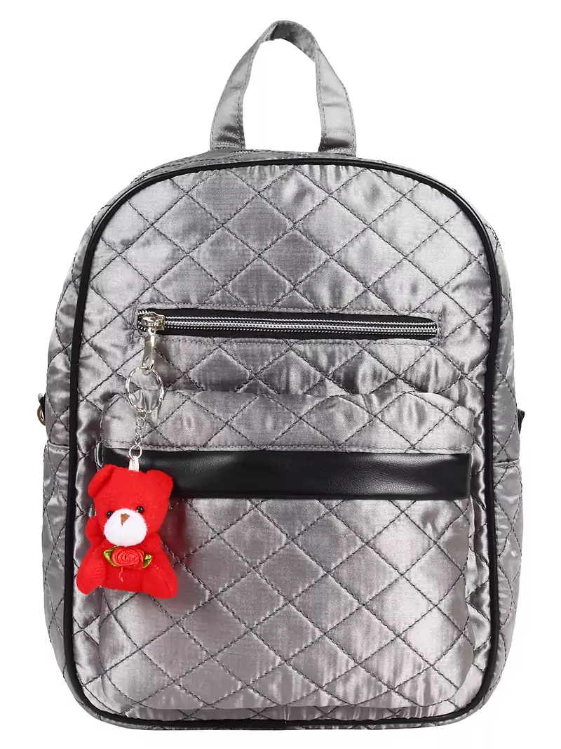 Receptacle Silver Satin Backpack