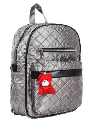 Receptacle Silver Satin Backpack 2