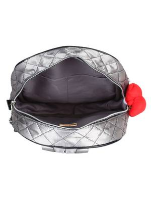 Receptacle Silver Satin Backpack 4