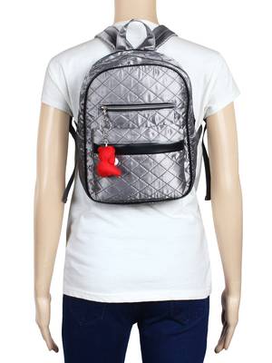 Receptacle Silver Satin Backpack 6