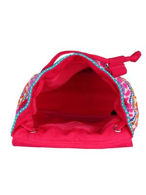 Trickle Pink and Multicoloured Jacquard Canvas Backpack 4