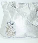 Pearl White Beautiful sequence work- traditional bag