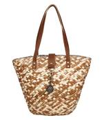 Fibo Brown Natural Fibre Shoulder Bag