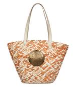 Fibo Orange Natural Fibre Shoulder Bag