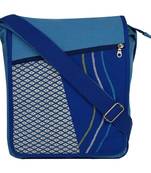 Whimsical Blue Canvas Messenger Bag