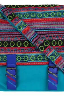 Tracery Blue Jacquard Messenger Bag