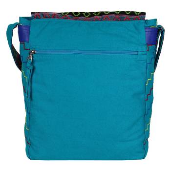 Tracery Blue Jacquard Messenger Bag 3