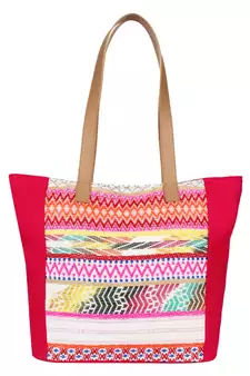 Nava Pink Jacquard Tote Bag