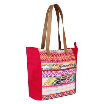 Nava Pink Jacquard Tote Bag 2
