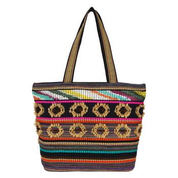 Wolly Beige Jacquard Tote Bag 1