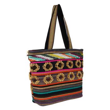 Wolly Beige Jacquard Tote Bag 2