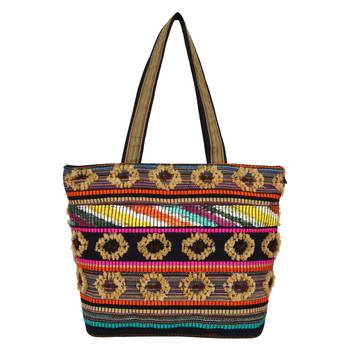 Wolly Beige Jacquard Tote Bag 3