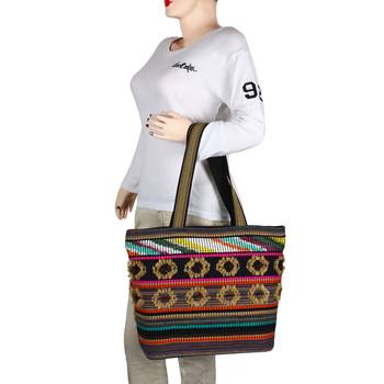 Wolly Beige Jacquard Tote Bag 6