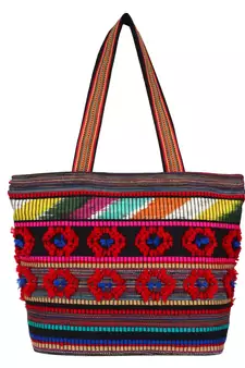 Wolly Red Jacquard Tote Bag