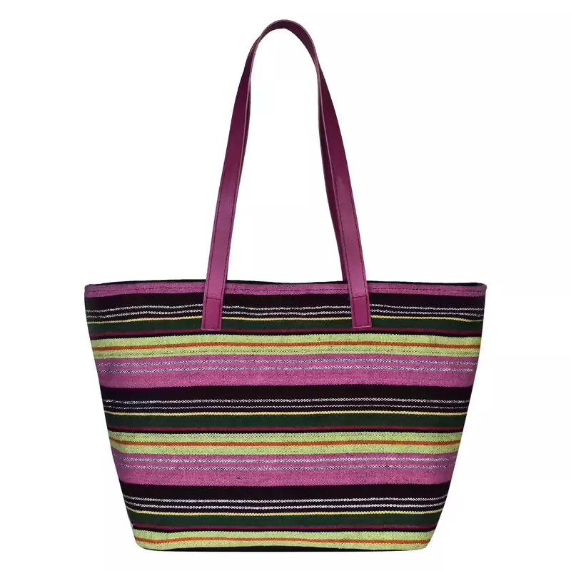 Streak Black Cotton Tote Bag