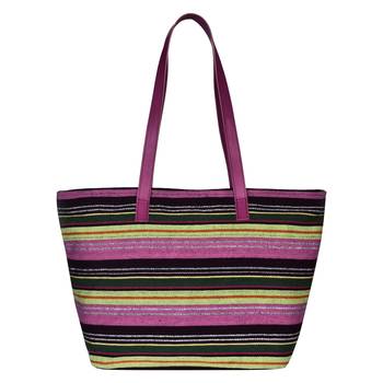 Streak Black Cotton Tote Bag 1