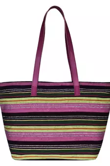Streak Black Cotton Tote Bag