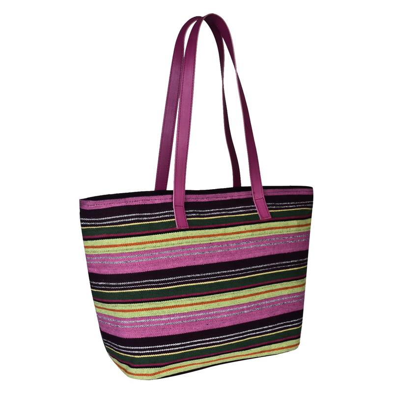 Streak Black Cotton Tote Bag