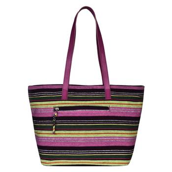 Streak Black Cotton Tote Bag 3