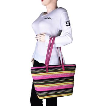 Streak Black Cotton Tote Bag 6