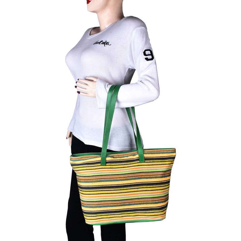 Streak Yellow Cotton Tote bag