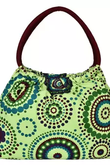 Orb Green Canvas Shoulder Bag